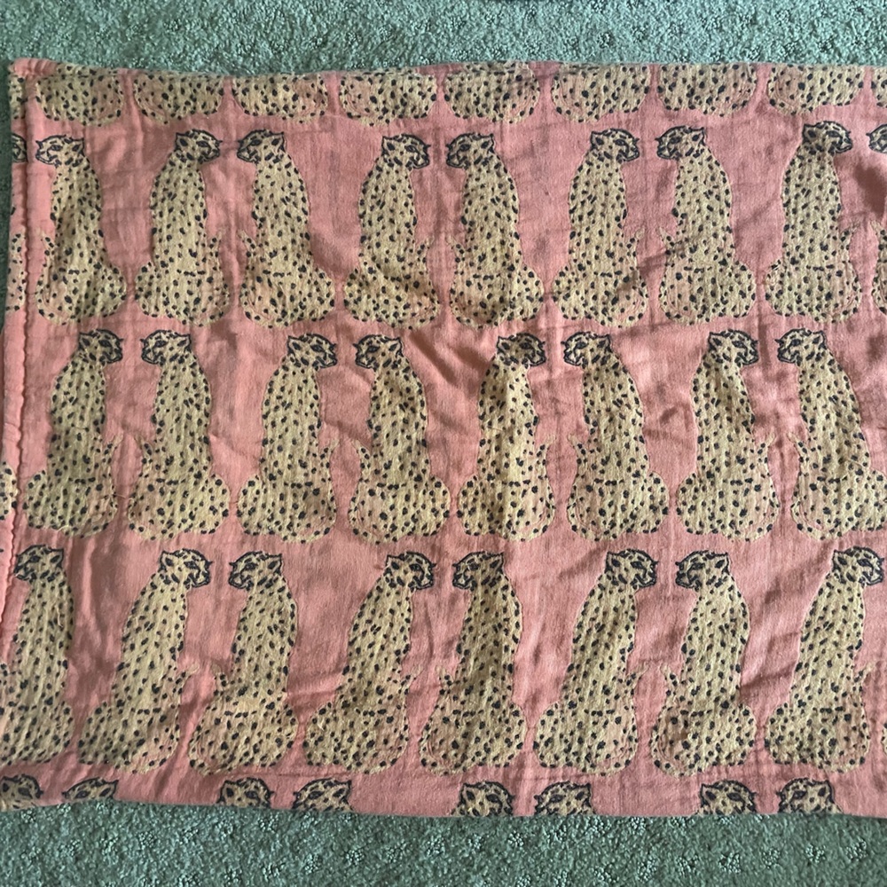 Opalhouse Orange Coral leopard Cheetah Muslin Linen pillow sham Standard